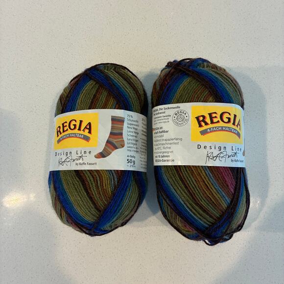 Regia Design Line Color 4255 yarn lot bundle 2 skeins sock superwash wool blend - Picture 1 of 3